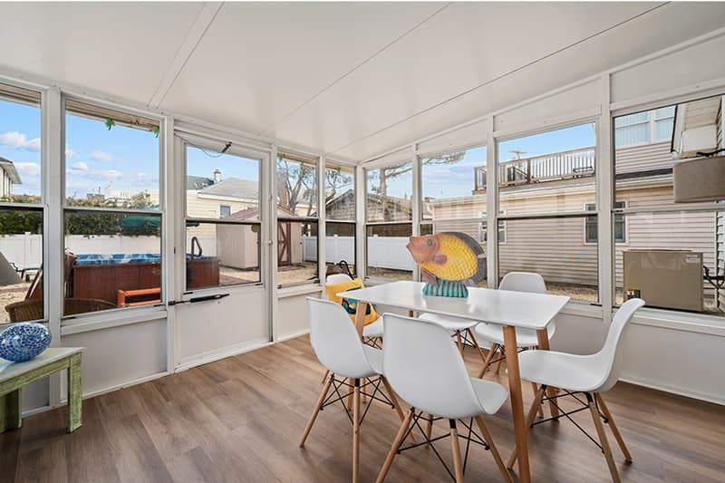 Sun Porch with Dining set.